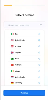 Select your location interface - how layover works